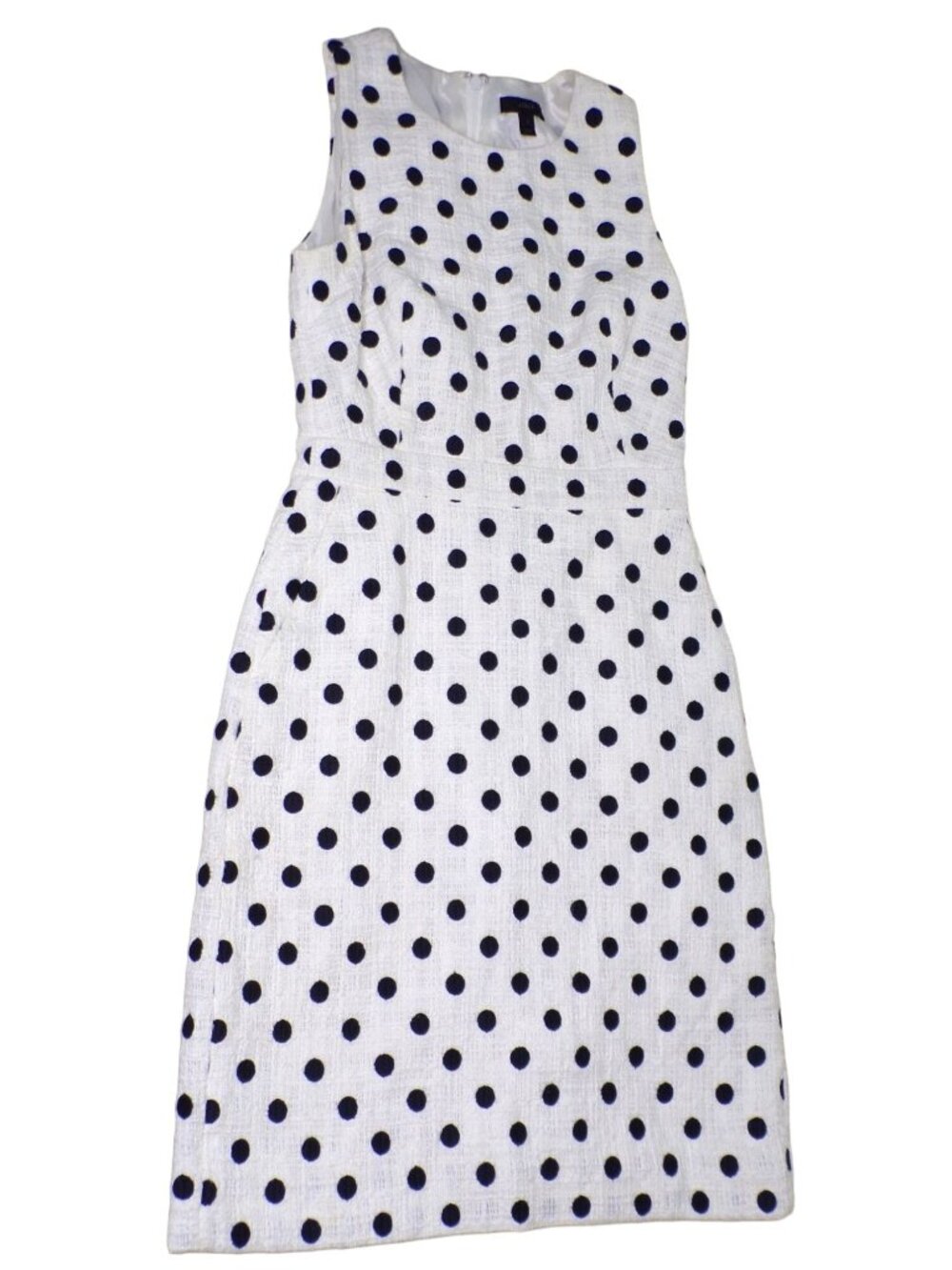 πJ CREW Polka Dot Textured Sheath Dress Black White Size 0 #G3726 - Picture 9 of 11